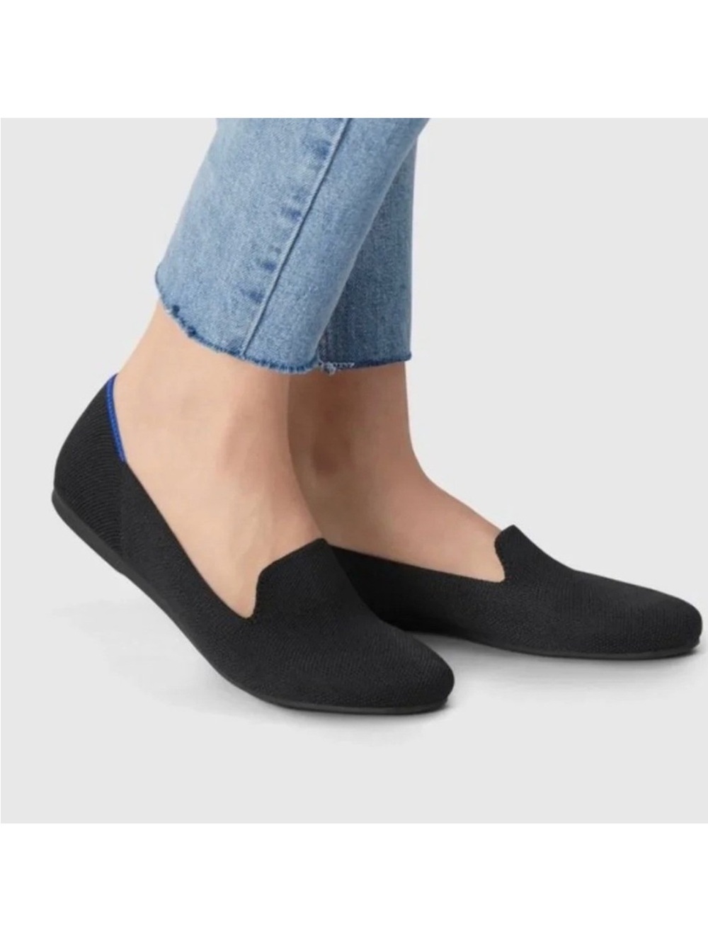 Rothy's The Loafer Black Solid Knit Women's Size 6 Flats